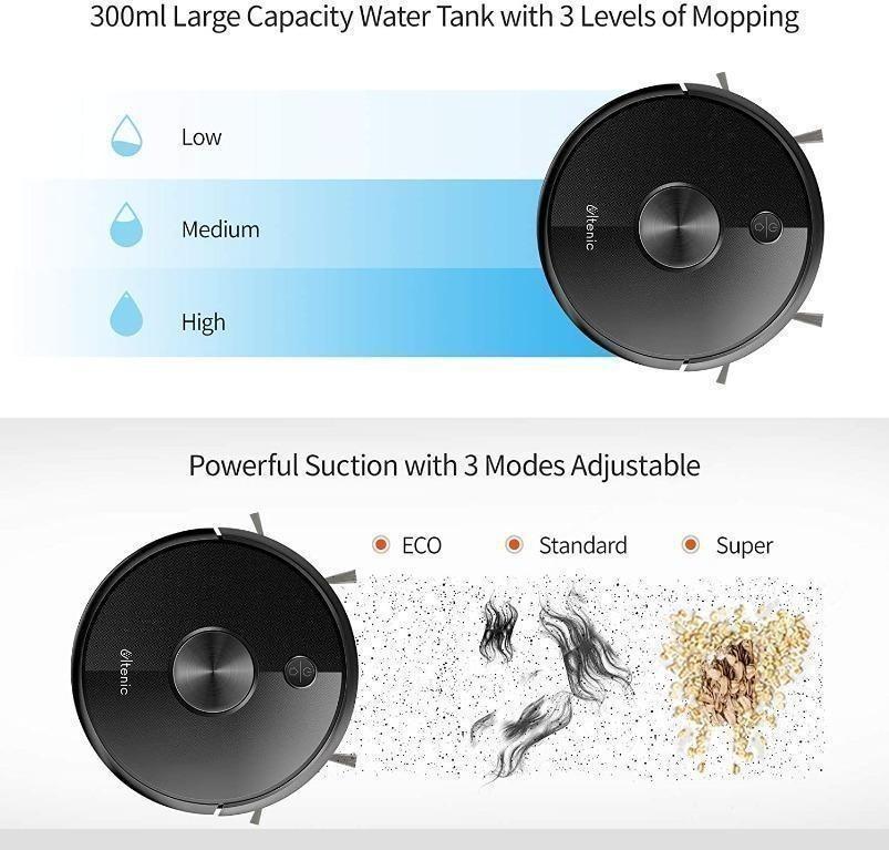 Ultenic D5s Pro Robot Vacuum Cleaner with Mop, 2500Pa Suction, WiFi