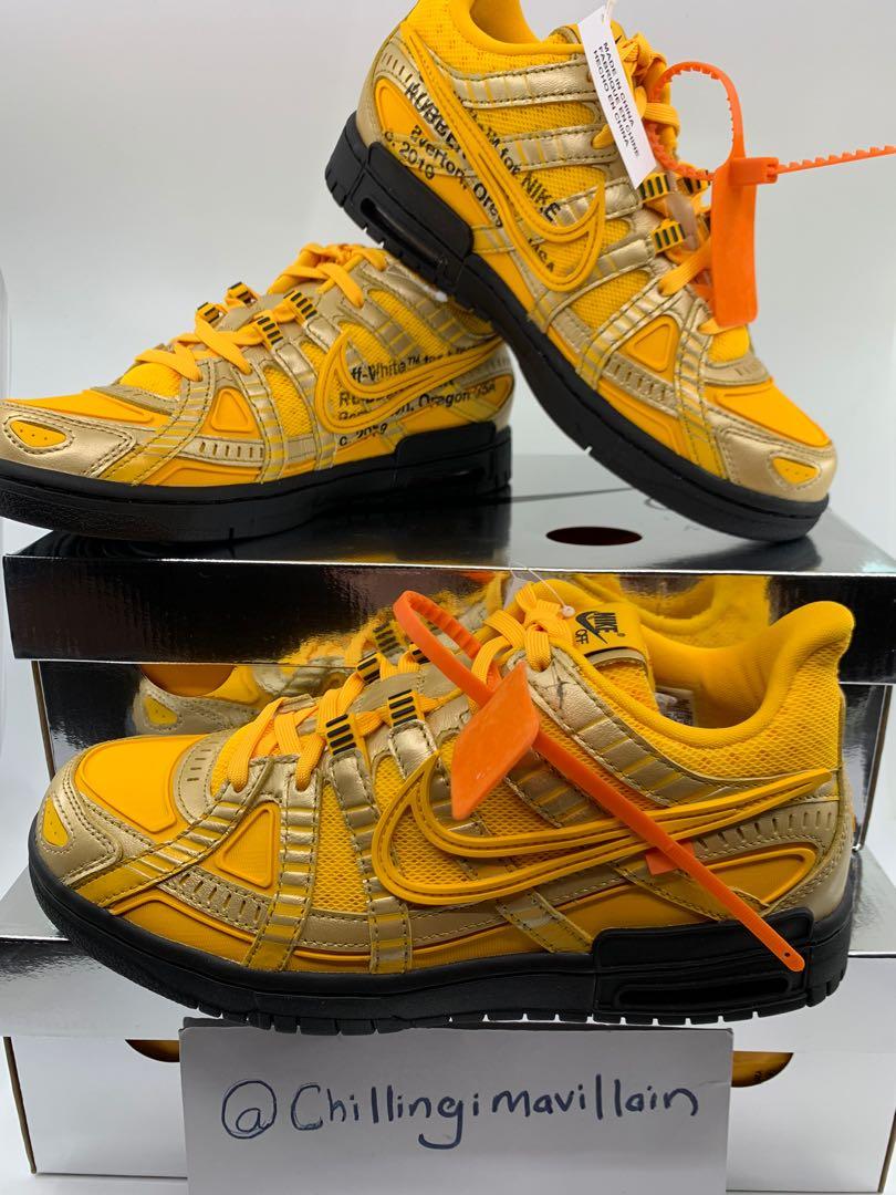 Nike Air Rubber Dunk Off White Gold Virgil Abloh LTD ED Sneakers M7.5 W9  Yellow