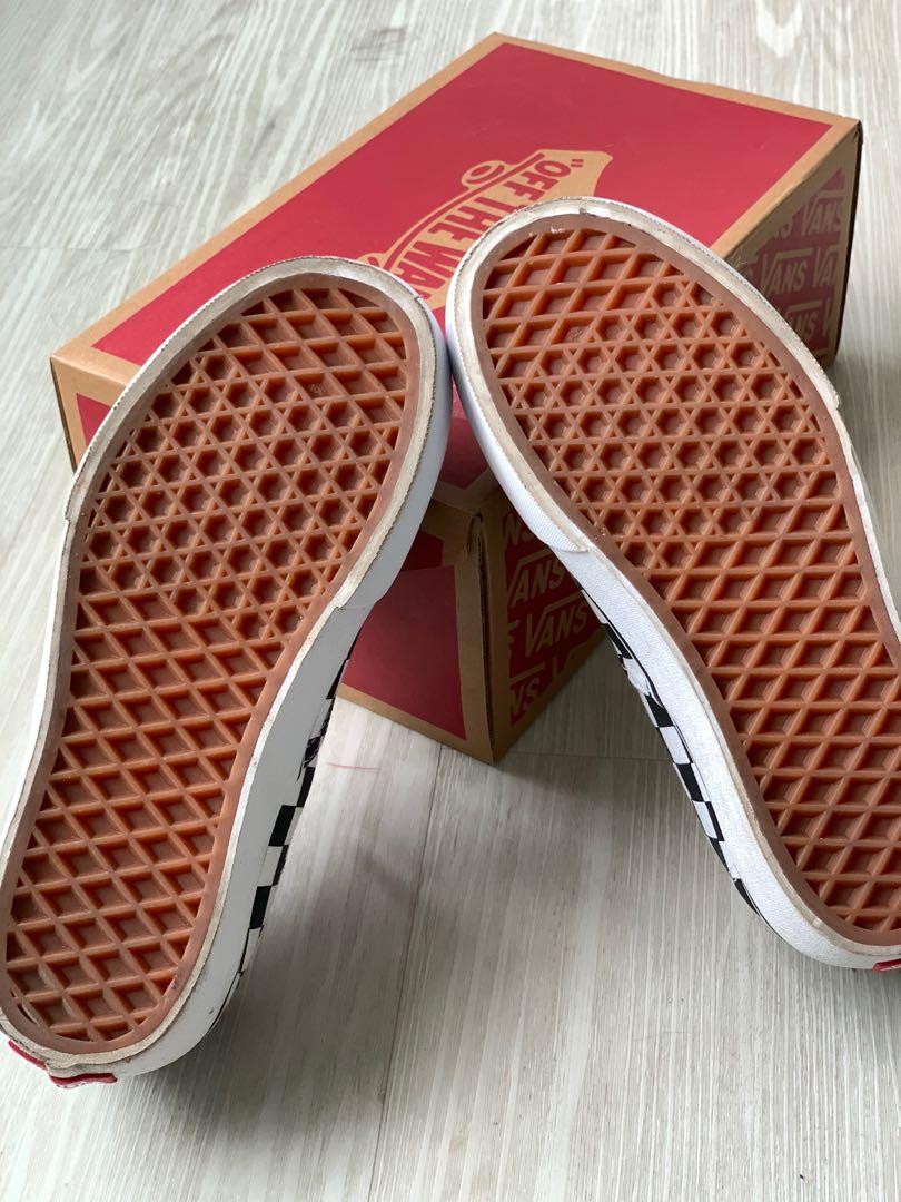 Red checkerboard 2024 platform vans