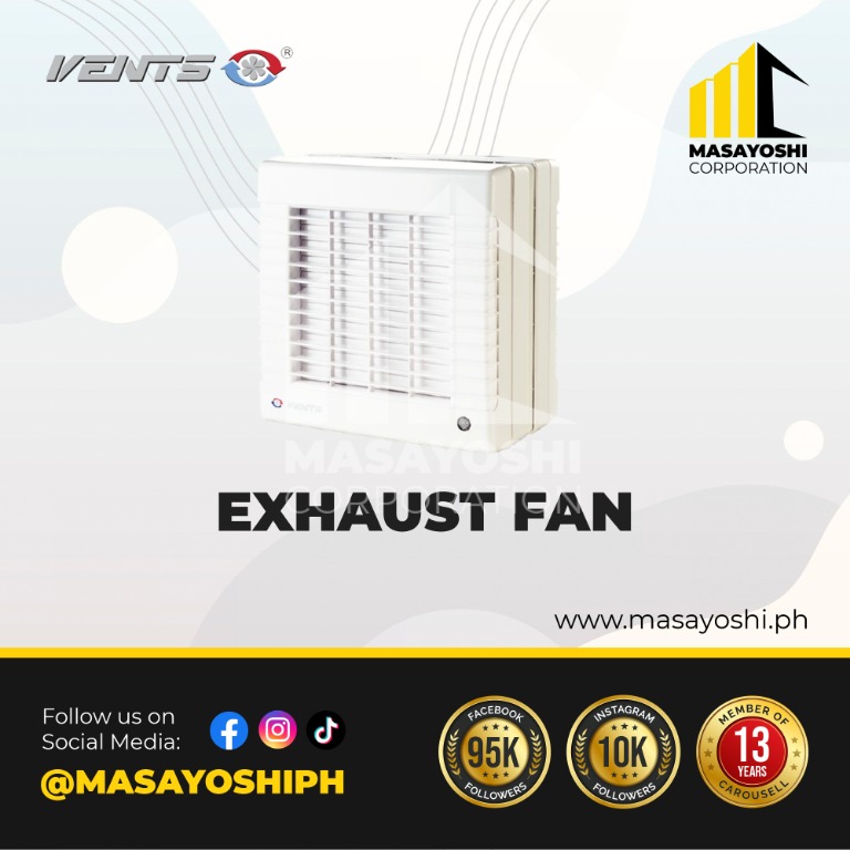 Vents Wall Axia Exhaust Fan 93CFM Model 125 MAO1 Fan, Commercial