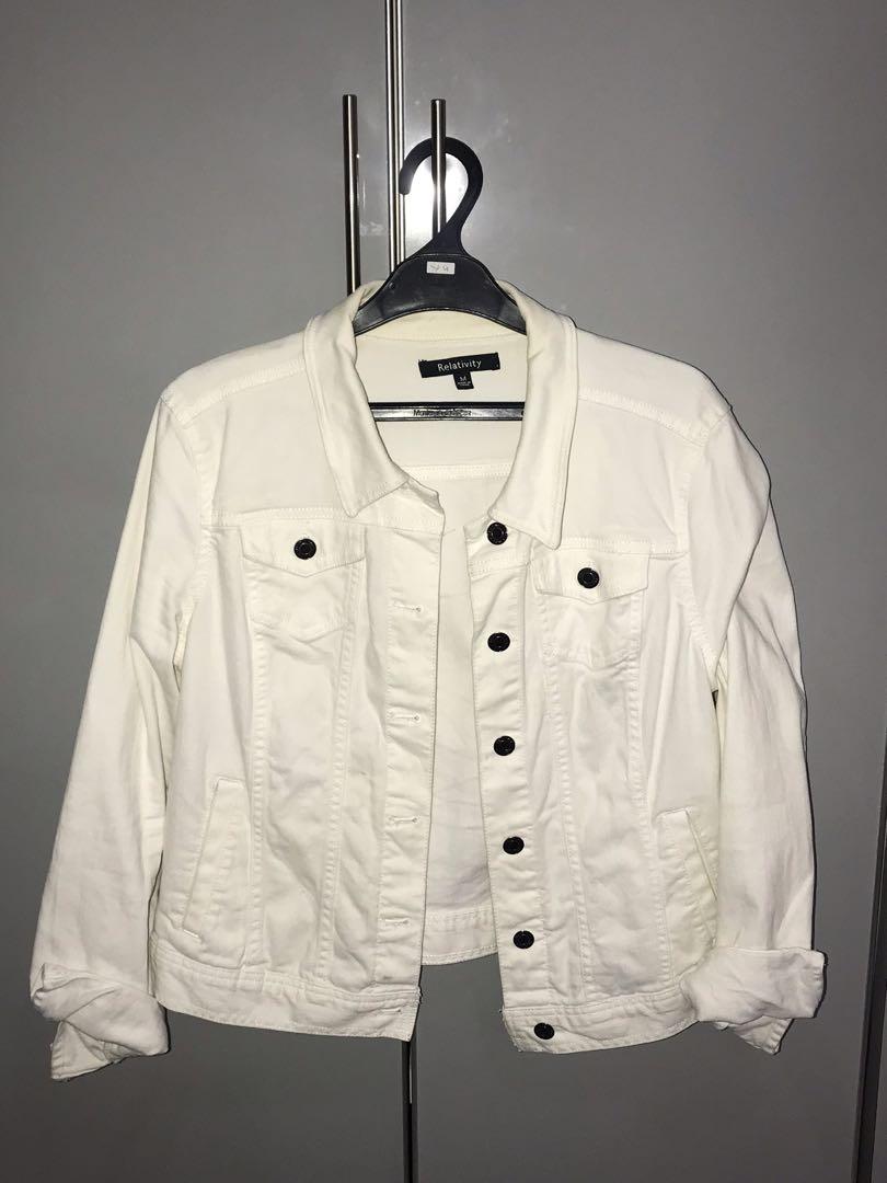 white denim coat