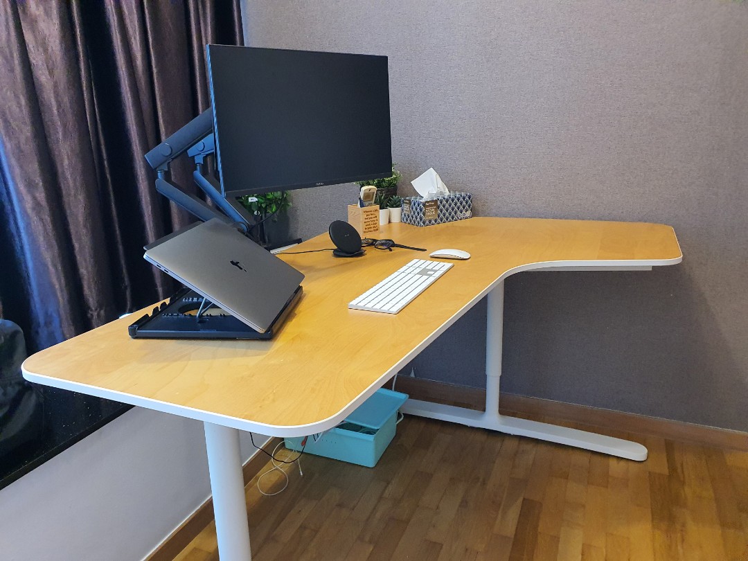 Work table ikea bekant (excellent condition), Furniture & Home Living