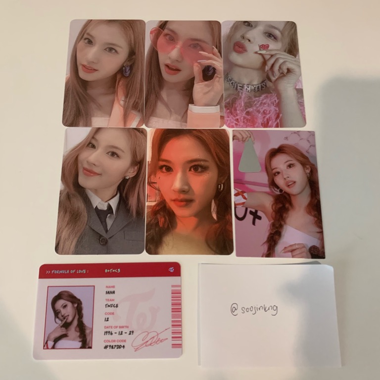 WTS twice sana formula of love photocard set, Hobbies & Toys