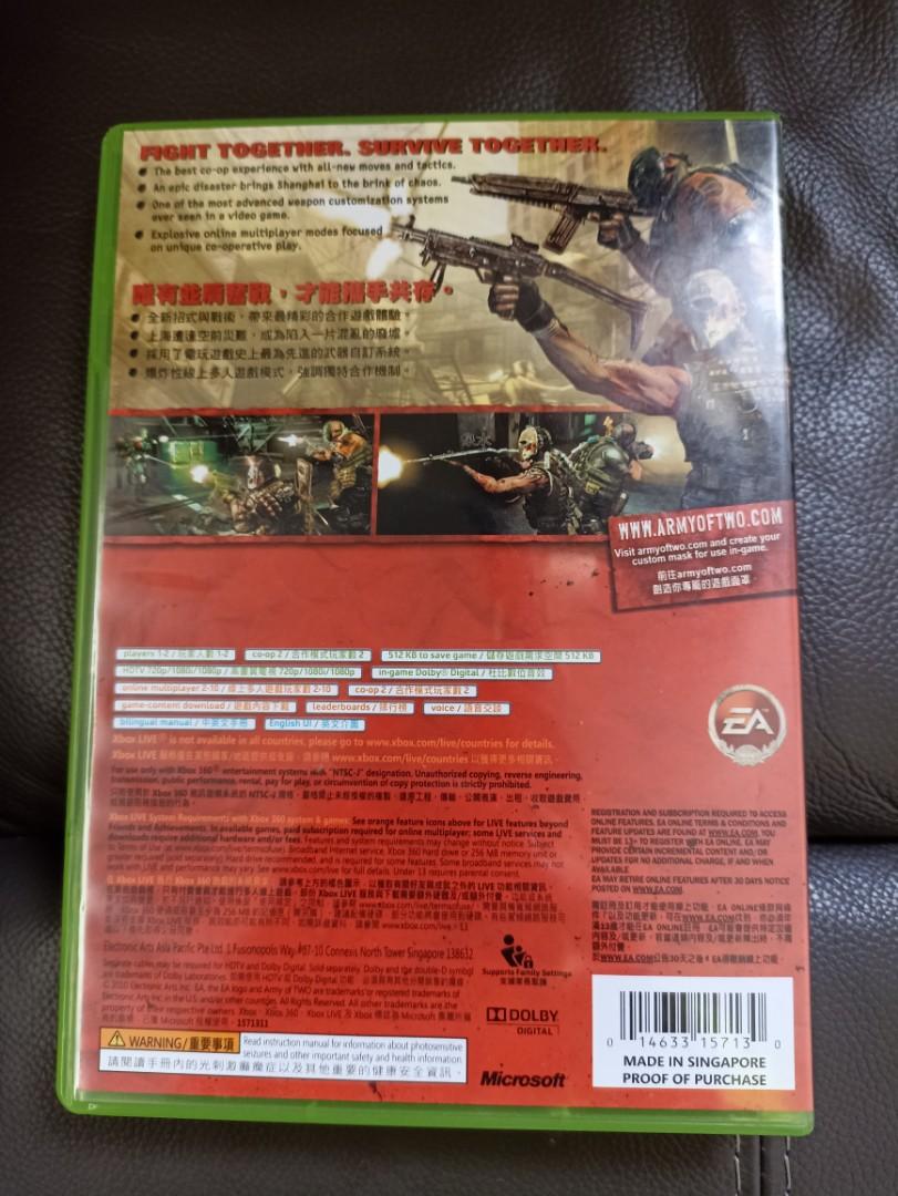 Xbox360 Army of Two The 40 Day 無間特攻第40天行版, 電子遊戲, 電子