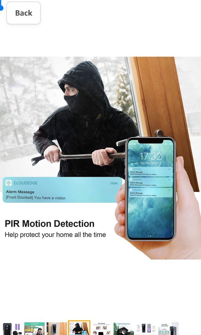 Xtu smart video doorbell, Furniture & Home Living, Security & Locks