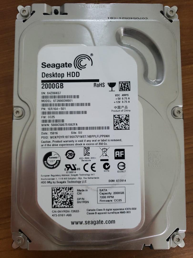 seagate hdd 2000gb