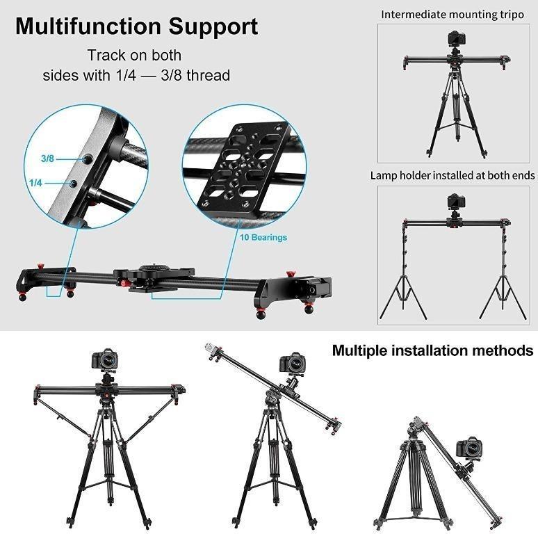 [ INSTOCK ] GVM Motorized Camera Slider, 31" Carbon Fiber Dolly Rail
