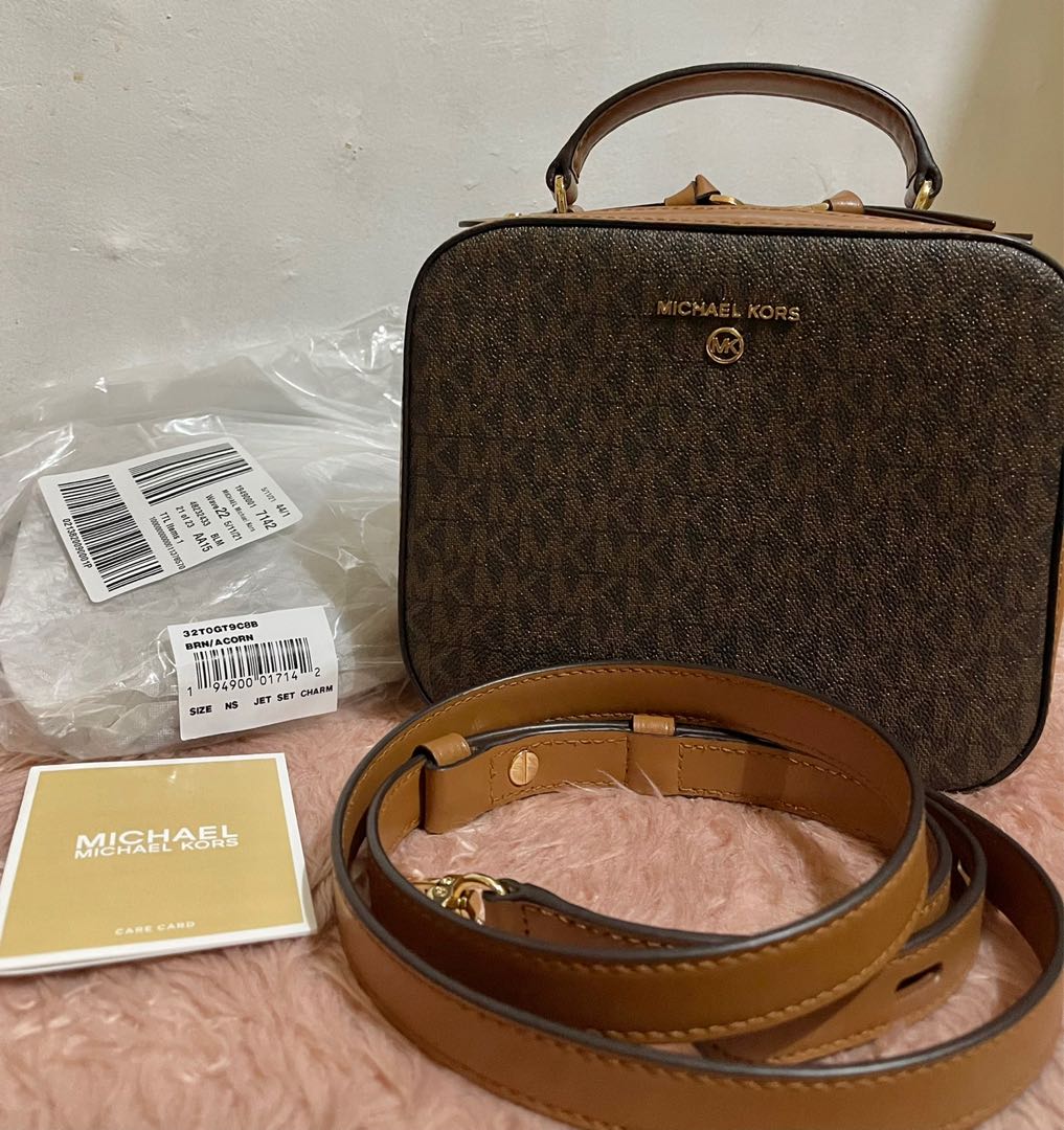 Michael Kors Jet Set Travel Mini Duffle Bag Crossbody Brown MK Signature  Girl 