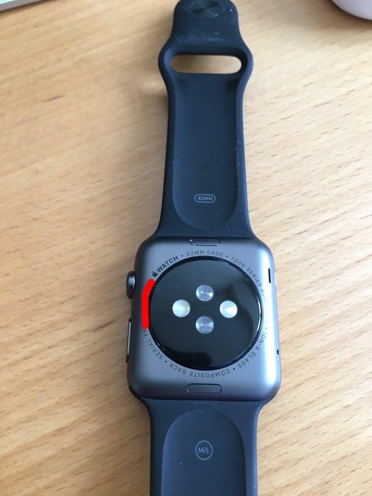 Apple Watch 42mm Space Gray Aluminum 7000 Series Sport Band