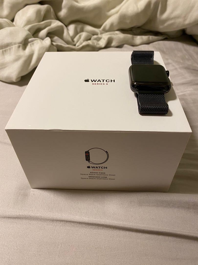 Apple watch series 3 sale 42mm space black stainless steel