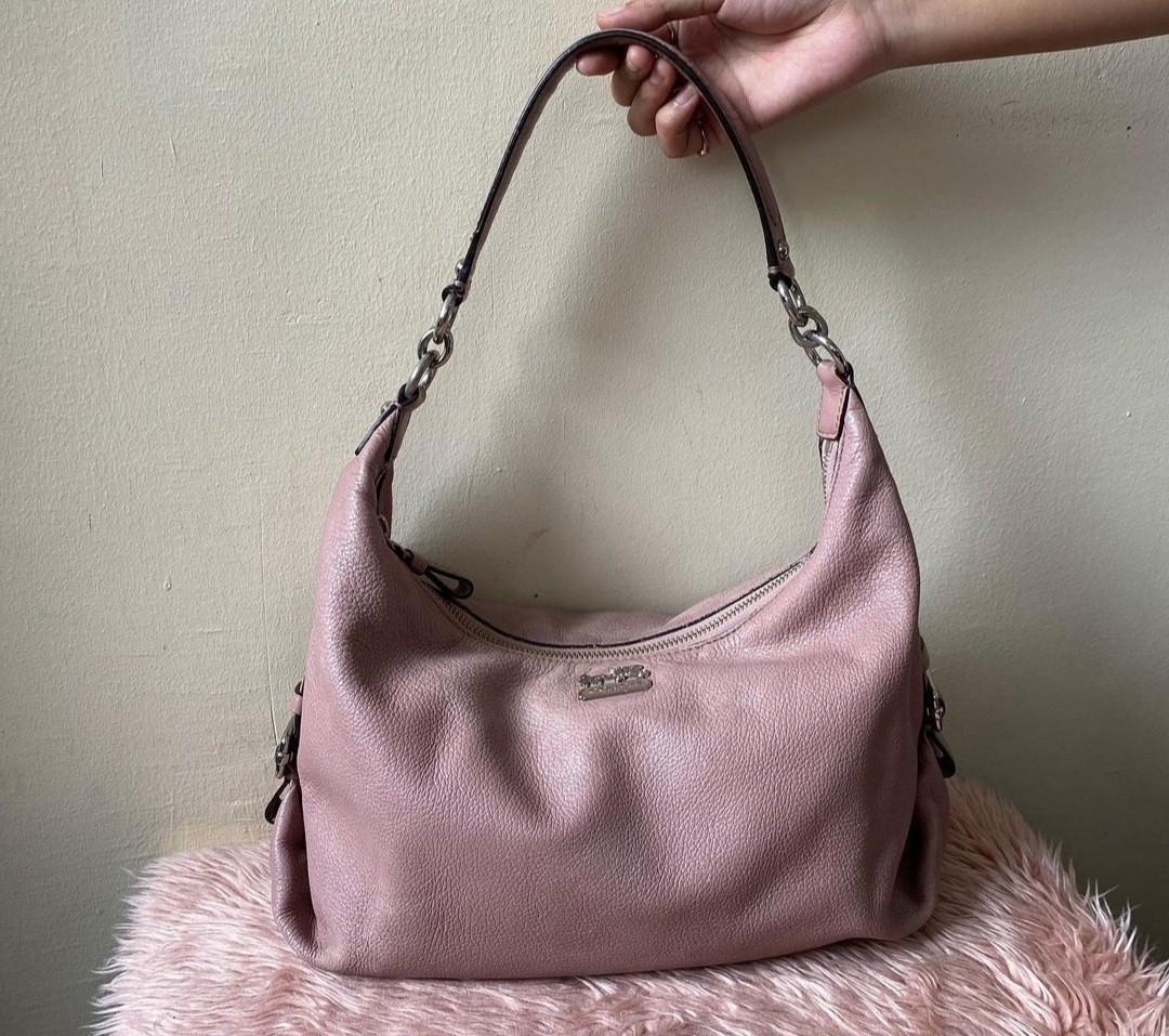 Coach Shoulder Bag Fabric & Leather Pink and Brown Vintage 