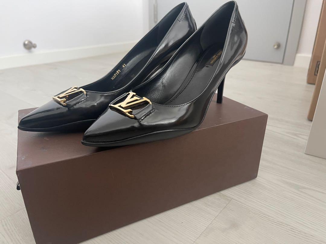 Louis Vuitton Black Smooth Leather Heels Size 10.5/41