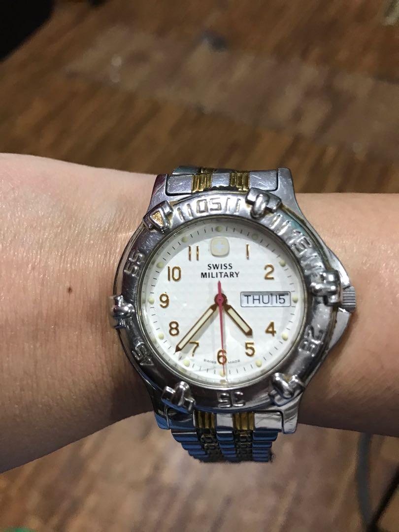 Authentic Swiss Military Two Toned Mens Watch, Men display picture 2