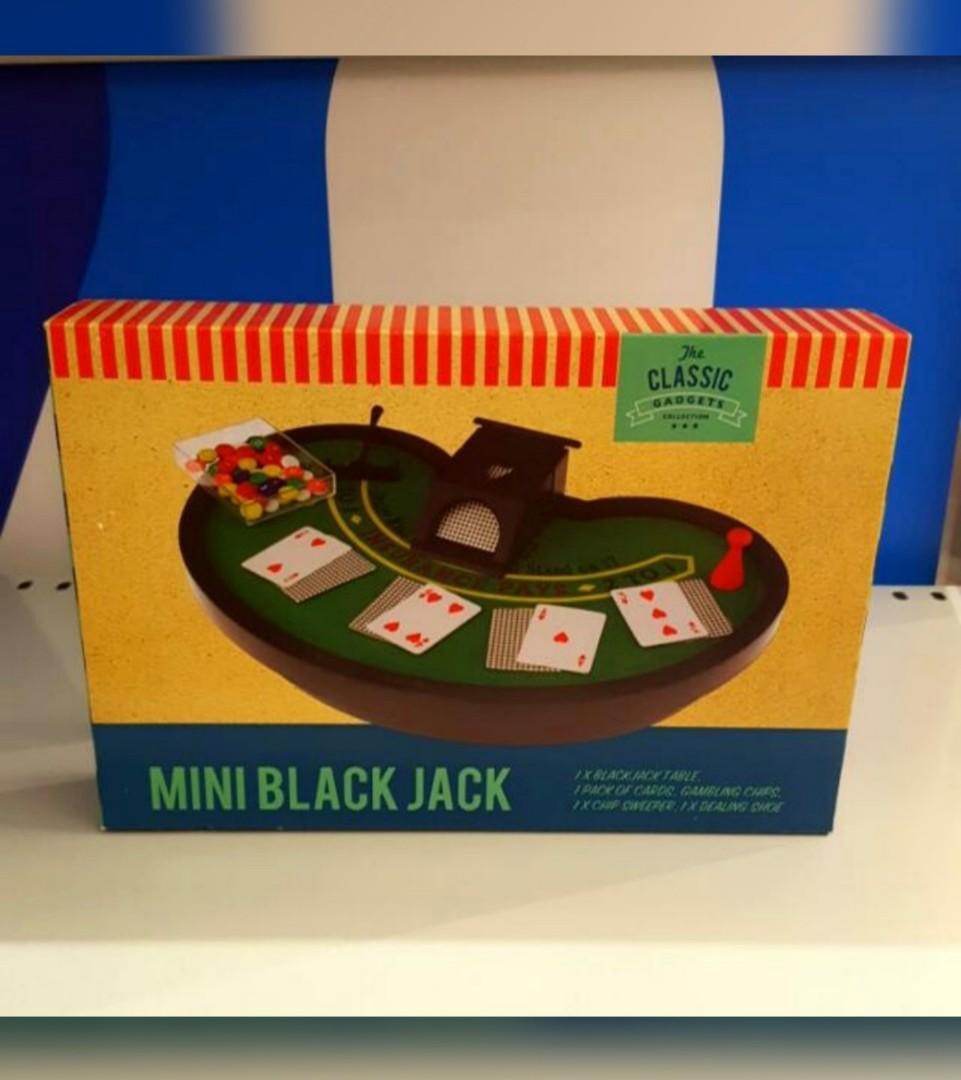 Mini Blackjack Table with Cards, Chips, Sweeper & Dealer Shoe