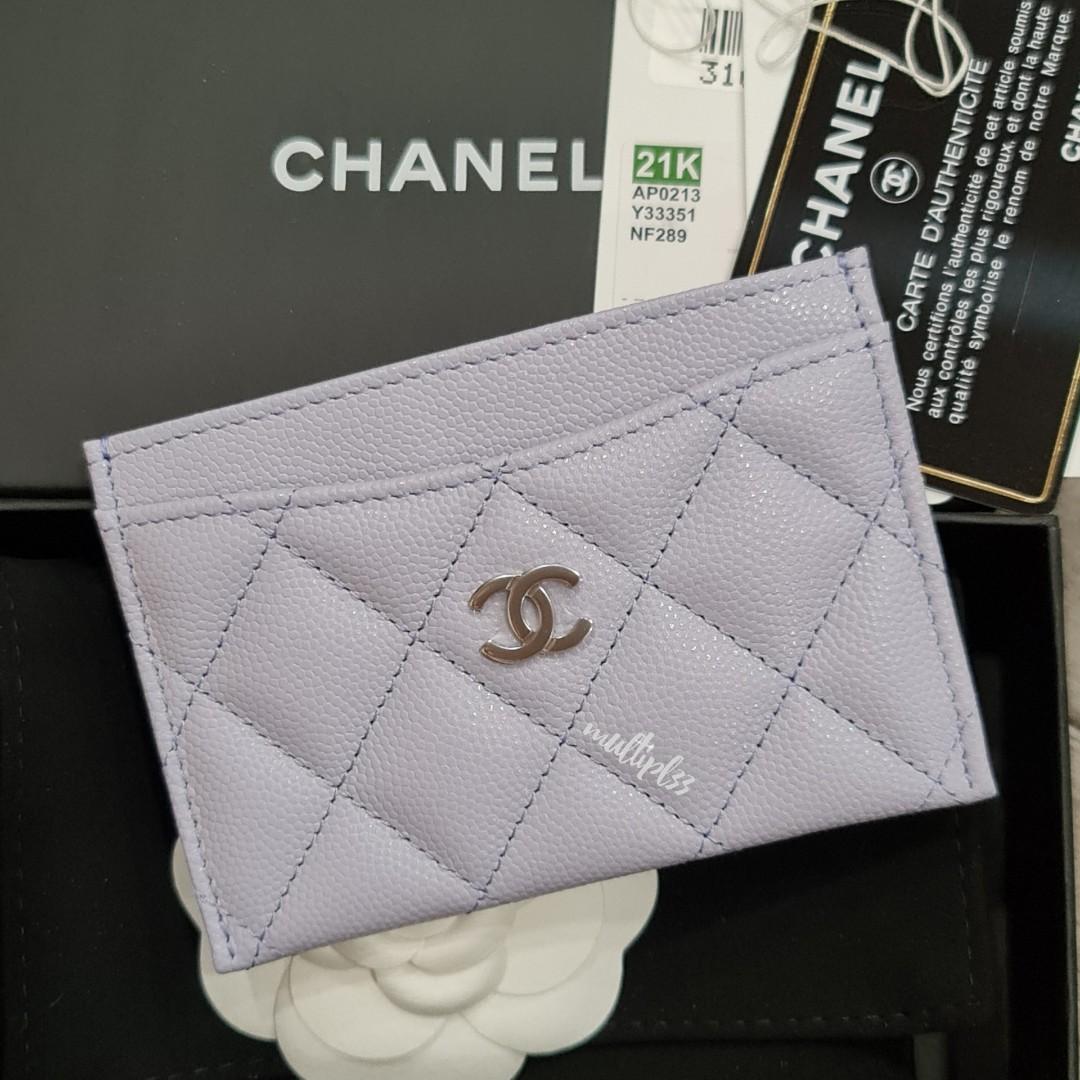 💜Chanel 21K Purple Flat Card Holder, Luxury, Bags & Wallets on Carousell