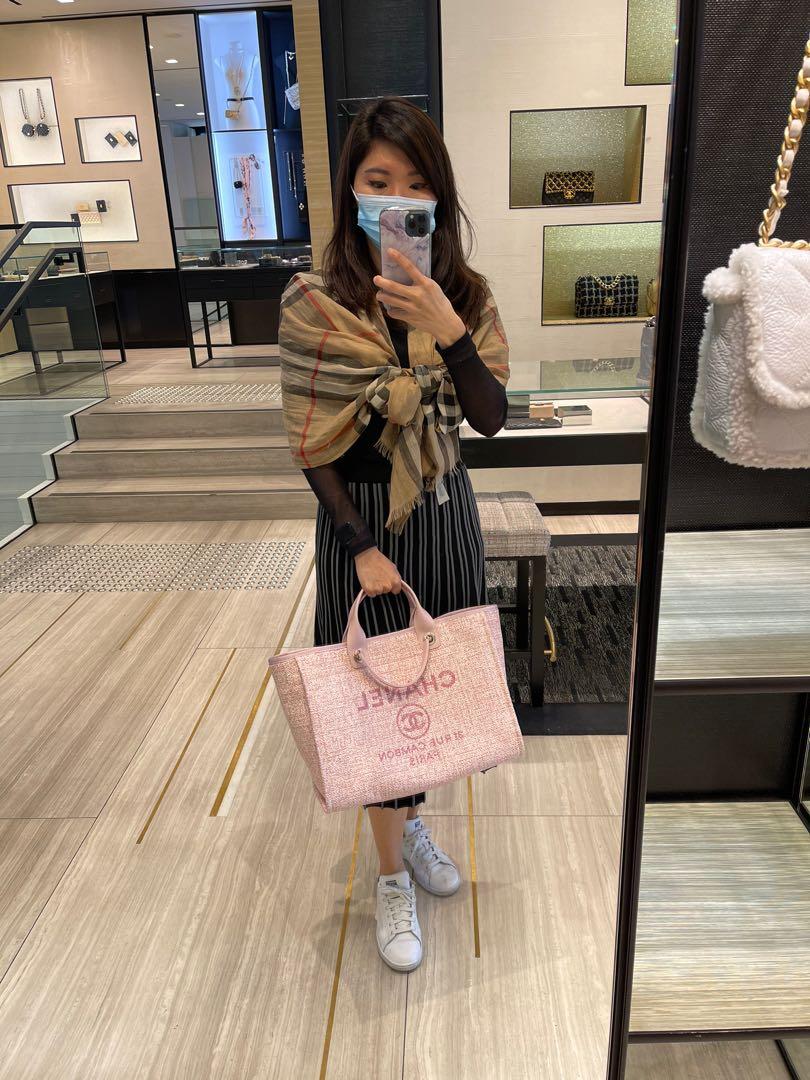 chanel large shopping bag pink