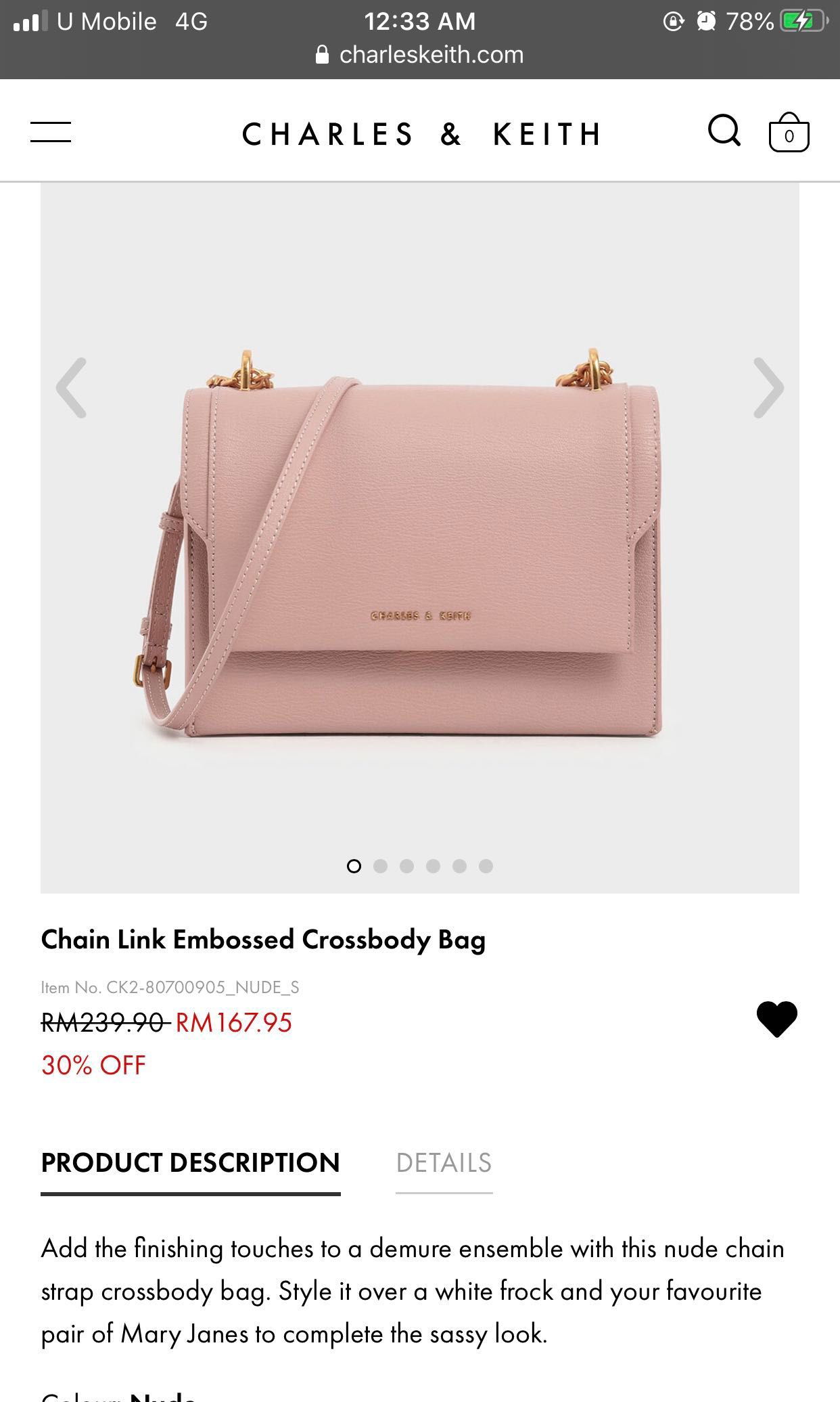 Charles and keith chain link embossed crossbody bag store