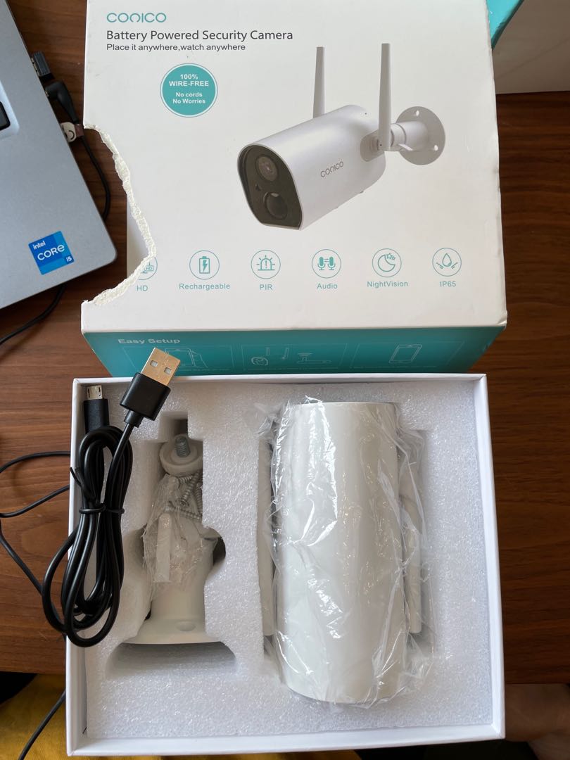 CONICO battery powered security camera 1080P WiFi, Furniture & Home