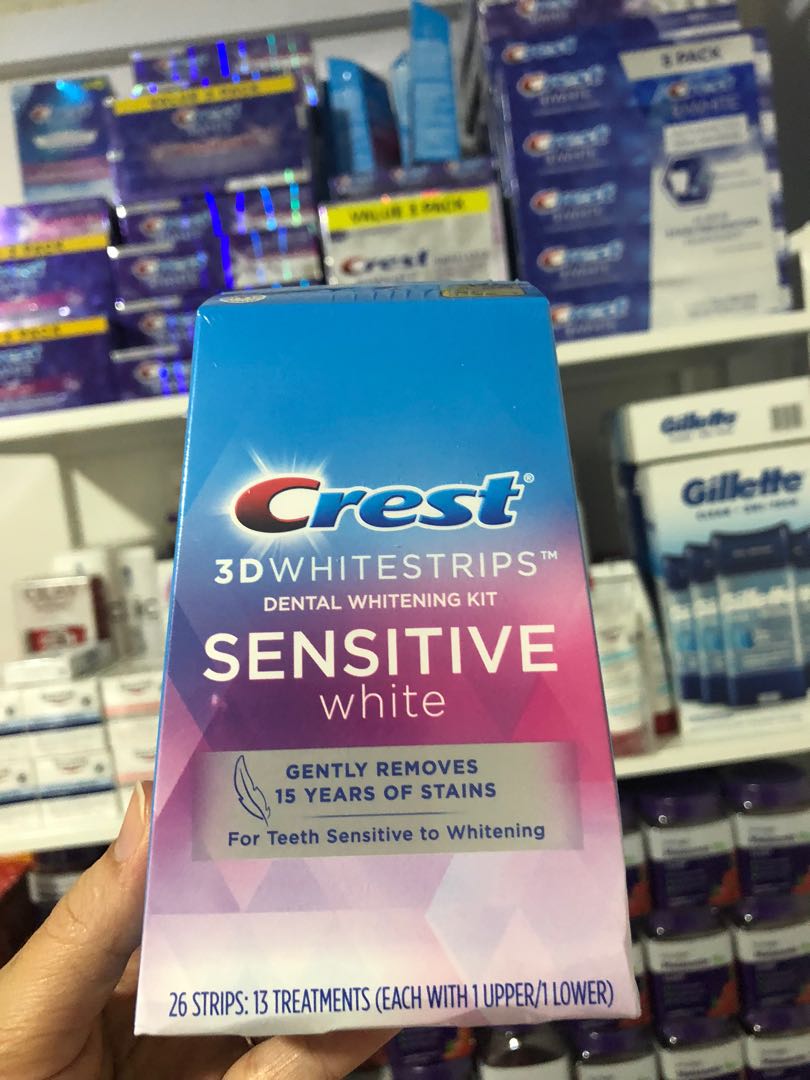 Crest 3D Whitestrips Sensitive White Teeth Whitening Kit with Hydrogen