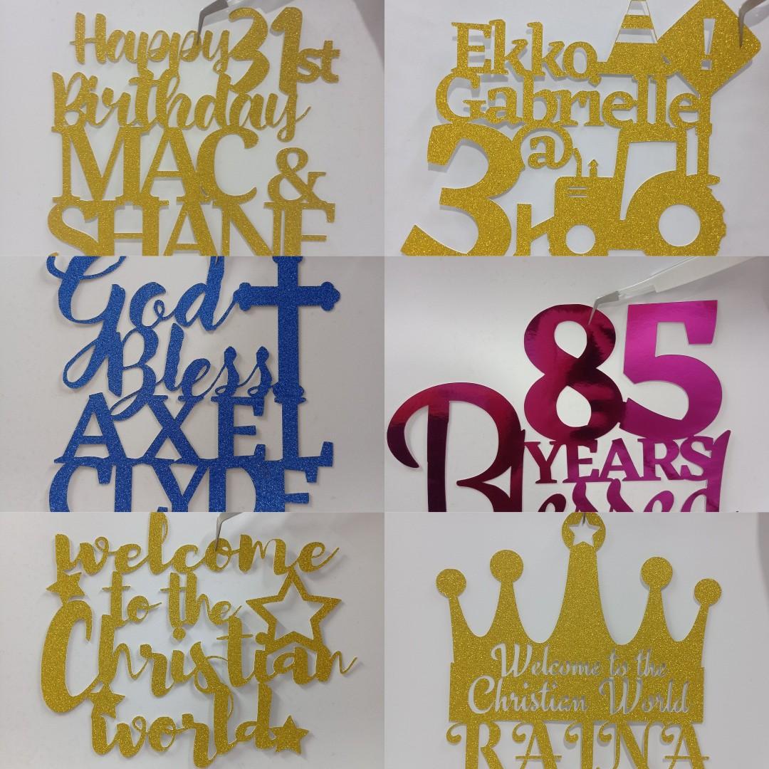 Customized Cardstock Cake Topper (please check photo for prices