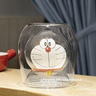 Doraemon Double Wall 200ml Glass Coffee Mugs Cups