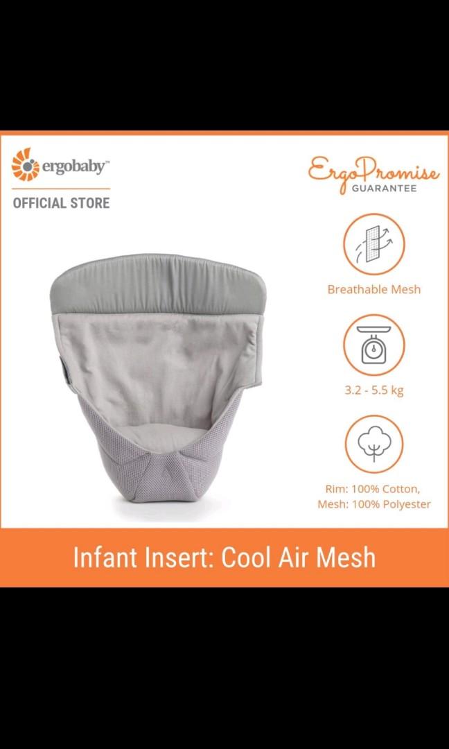 Ergobaby Easy Snug Infant Insert in Grey Cool Air Mesh Babies Kids Going Out Carriers Slings on Carousell
