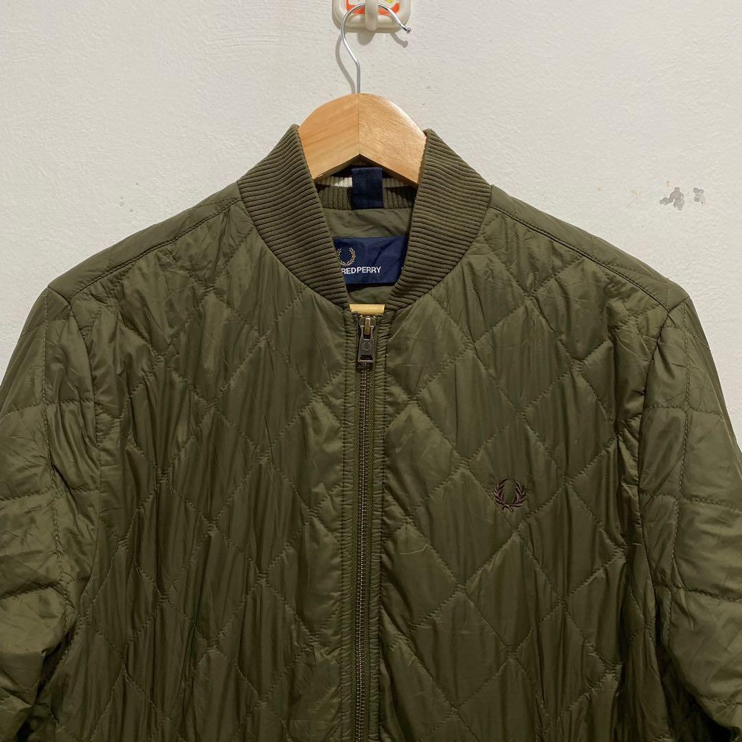 fred perry quilted bomber jacket