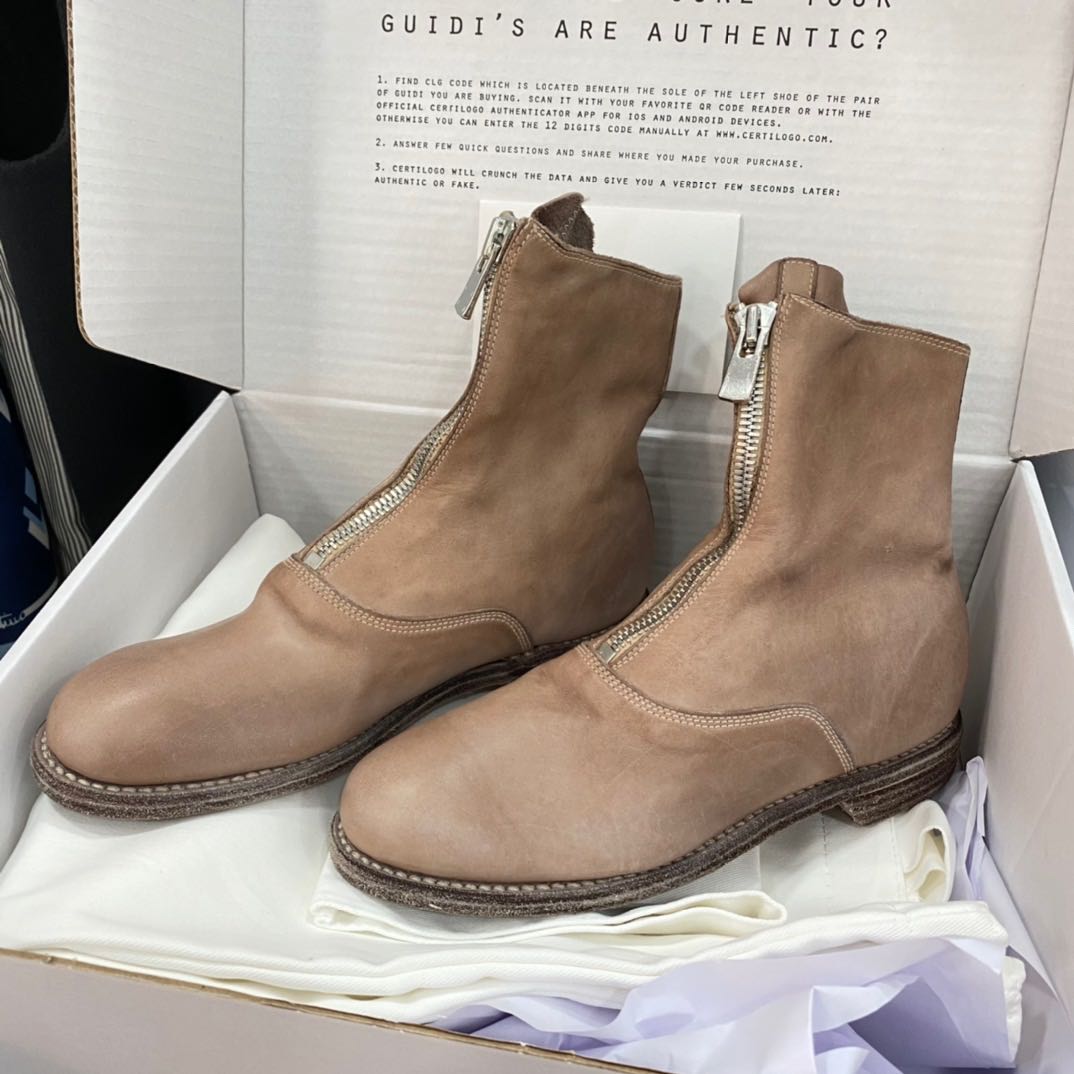 Guidi 210 奶茶色boot 靴size 36 36.5 37 37.5 38 39 (偏細建議買大一