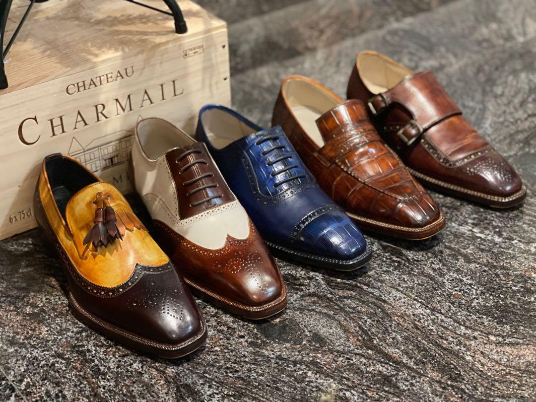 100 Handmade Good year welted dress shoes classic spectator