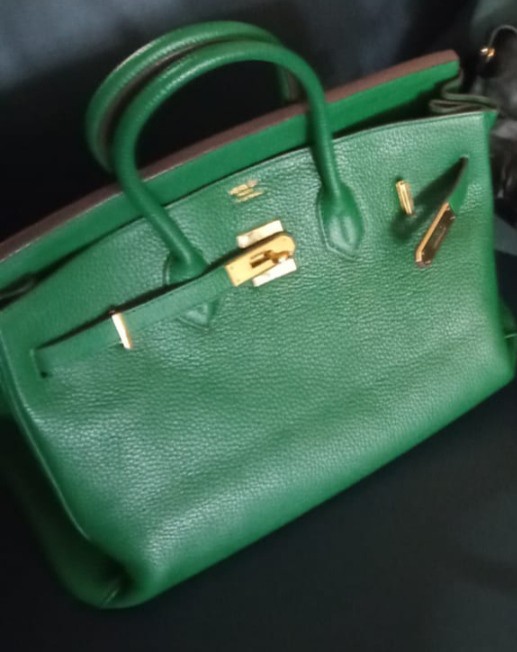 Hermes birkin leather zipper riri 30, Fesyen Wanita, Tas & Dompet di