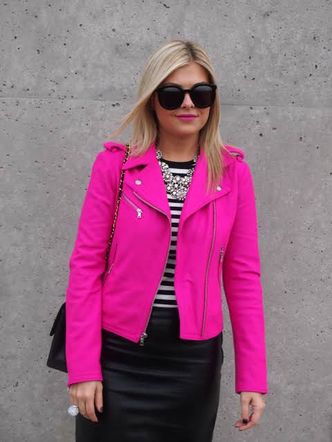 H&M SUEDE PINK BIKER JACKET, Women's Fashion, Coats, Jackets and Outerwear  on Carousell