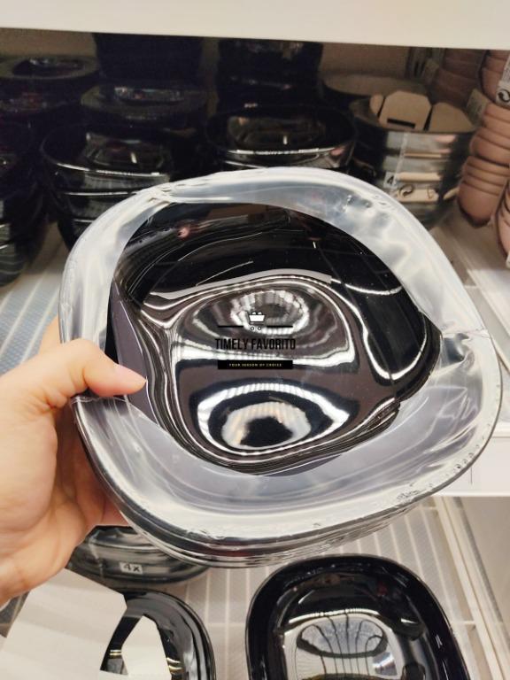 IKEA BACKIG Deep plate/bowl, black (Category: Dinnerware & Cutlery) located in Pasay City. Submitted by timelyfavorito1 (Listing ID 1131895330, Image 3). Description: Made of tempered glass, a durable material that is very resistant to sudden temperature changes. Dishwasher-safe. Wash this product before using it for the first time. Tempered glass should be handled with care! A damaged edge or a scratched surface can cause the glass to break sudd