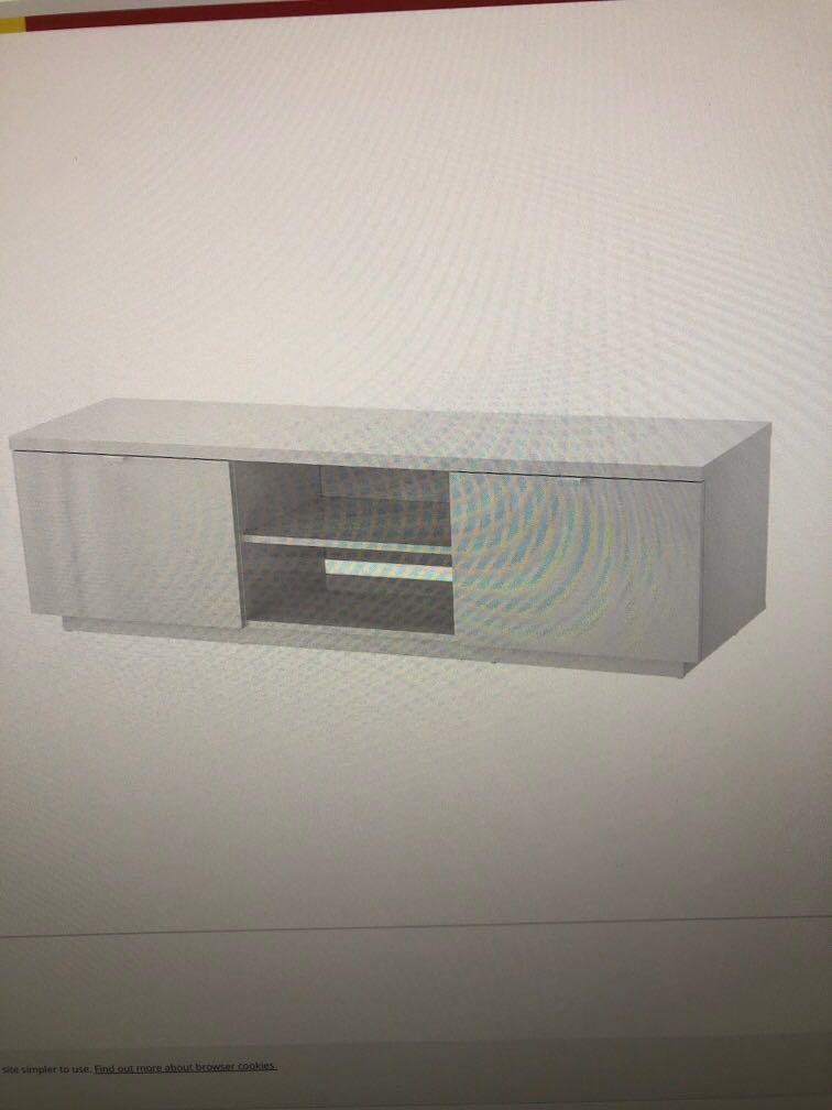 Ikea byas Tv bench stand high gloss white, Furniture & Home Living