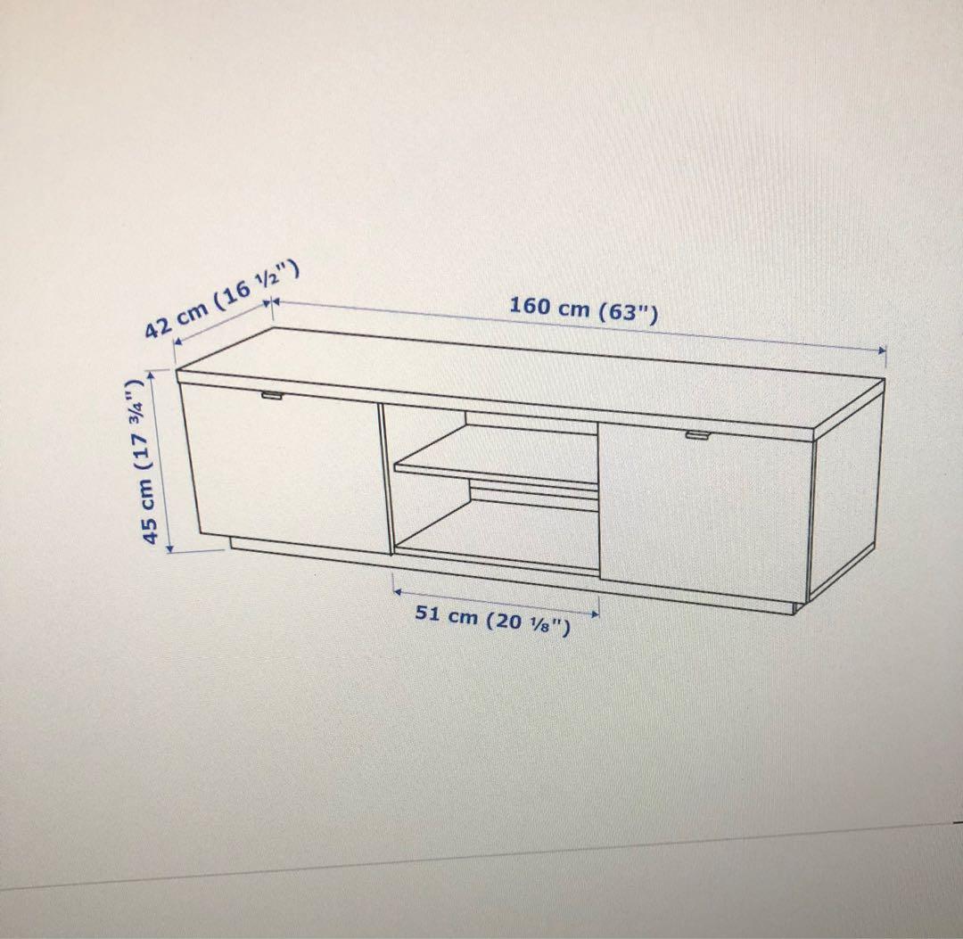 Ikea byas Tv bench stand high gloss white, Furniture & Home Living