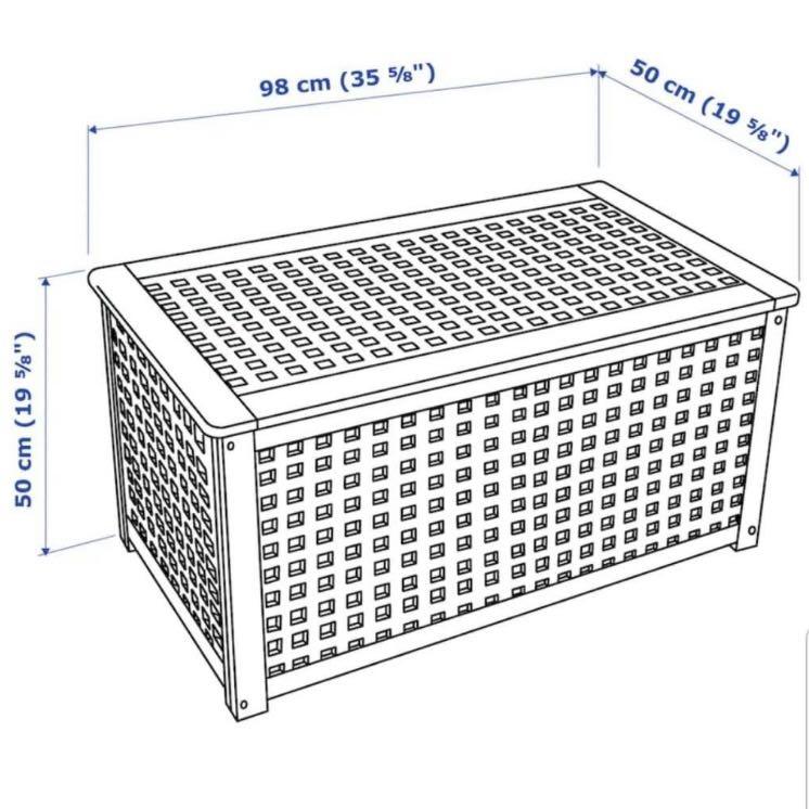 IKEA HOL Storage Table Acacia Wood, Furniture & Home Living