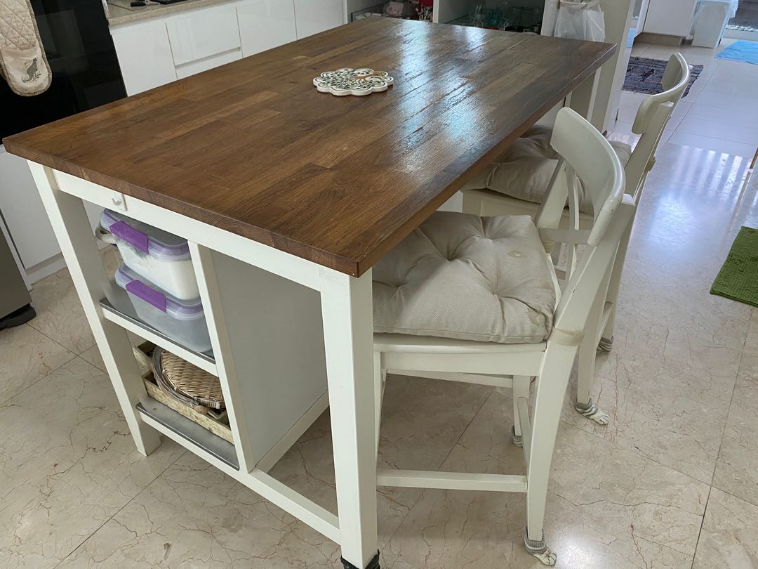 IKEA island table and chair, Furniture & Home Living, Furniture, Tables