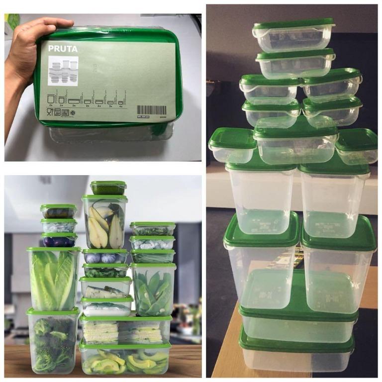 IKEA PRUTA (17 sets) Food Container BPA Free Plastic Organizer Box, Furniture & Home Kitchenware & Tableware, Food Organization & Storage on Carousell
