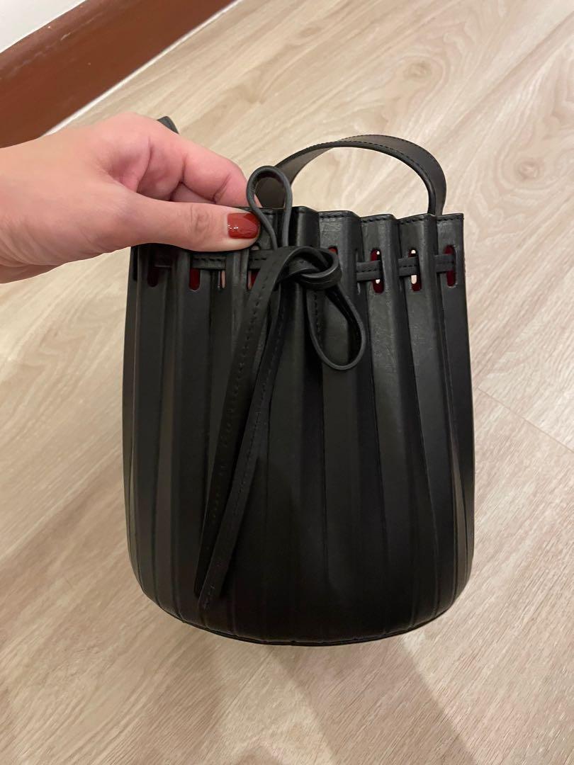 Mansur Gavriel Pleated Bucket Bag Black AUTHENTIC