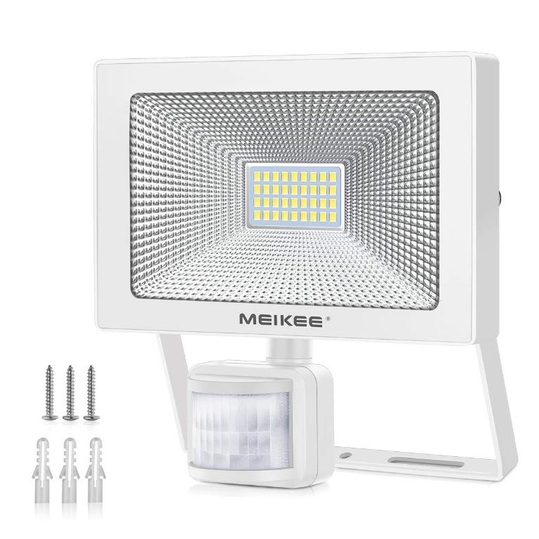 Motion Sensor Outdoor Security Light, MEIKEE 30W 3000Lumens PIR Light, IP66  Waterproof LED Sensor Flood Light, Ideal for Garden, Backyard, Garage,  Doorways, 6000K Daylight White, Furniture  Home Living, Lighting  Fans,