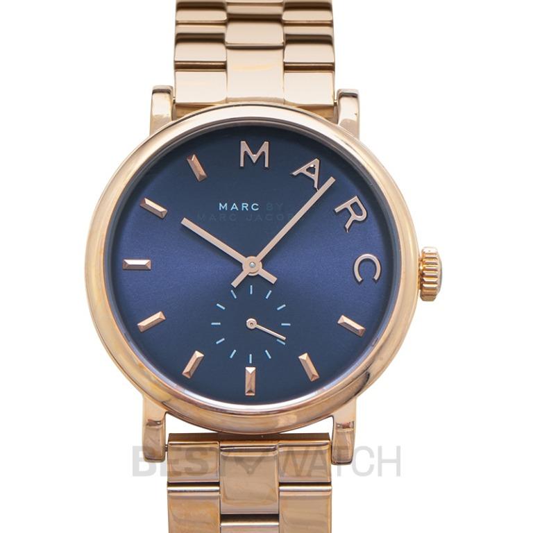 NEW Marc By Marc Jacobs Baker Navy Dial Rose Gold tone Steel Ladies Watch 36MM MBM3330