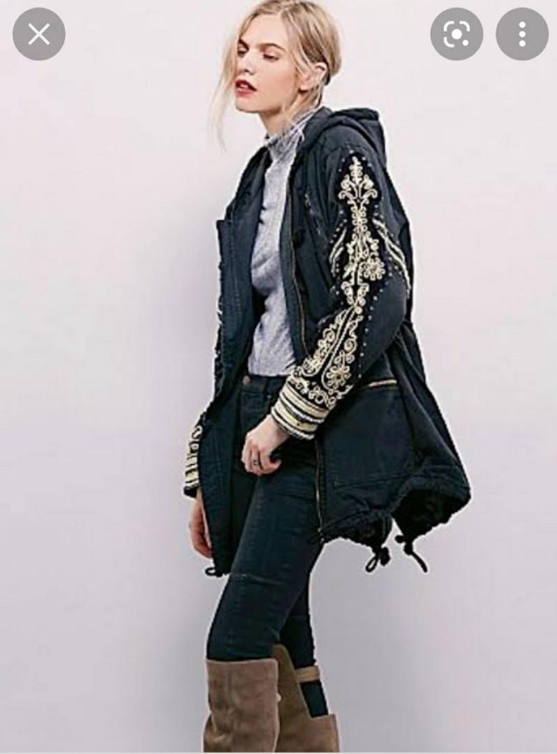 Free people golden hot sale quills military parka