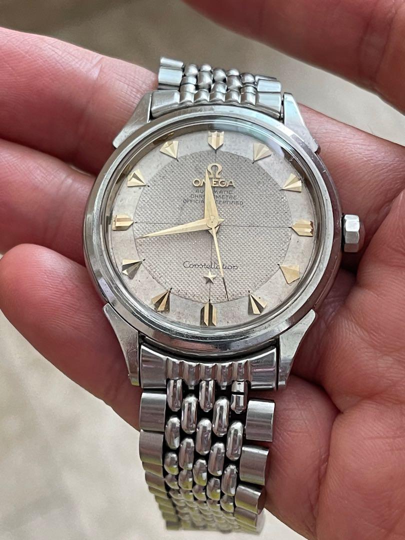 Omega constellation arrowhead pie pan guilloche dial, Luxury, Watches
