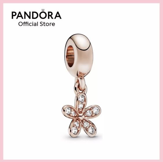 Pink Daisy Sparkling Daisy Flower Dangle Charm Retired Pandora