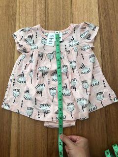 Pink onesie dress Tiny Little Wonders 3-6 months, up to 68cm, up to 8kg