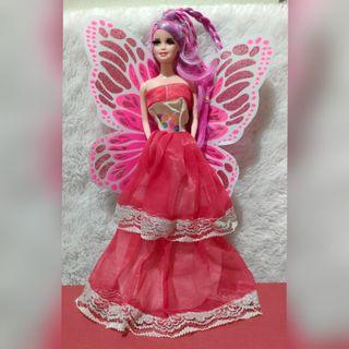 Preloved Boneka 2 (Pink Butterfly) Mainan Anak Perempuan Pink Braided Doll Boneka Kepang Kupu-Kupu