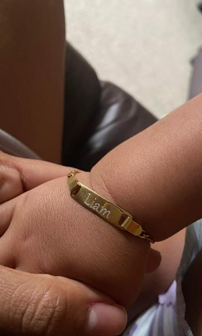 PREORDER Gold Plated Personalized Baby ID Bracelet Name