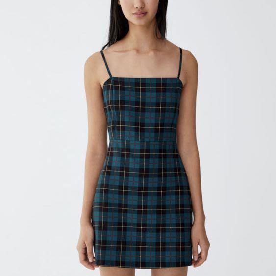 Pull and bear check dress hot sale