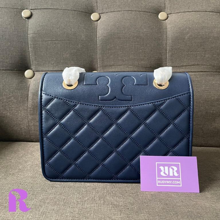 READY STOCK TORY BURCH SAVANNAH CONVERTIBLE SHOULDER BAG 64142 NAVY