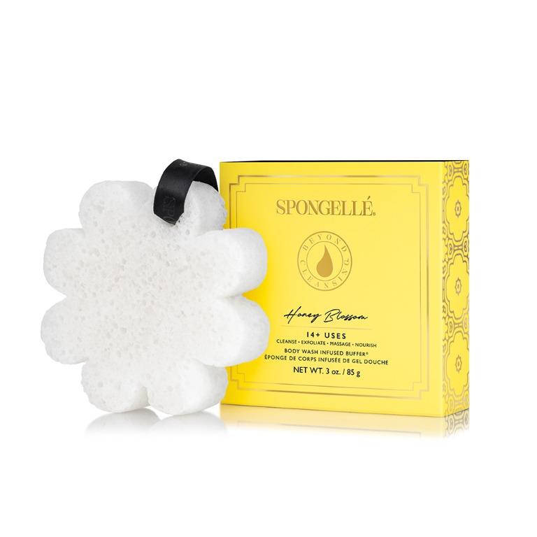 Spongelle Honey Blossom (Category: Bath) located in Manila. Submitted by memorylanestore (Listing ID 1131865137, Image 1). Description: Our beloved Honey Blossom fragrance adorned in a charming gift box marries warm honey with blooming lavender for a heavenly bathing experience. The iconic fluffy bath sponge and body polishing exfoliator coalesce with our silky honey for a signature favorite amongst Spongellé enthusiasts. Smells Like Warm honey-l