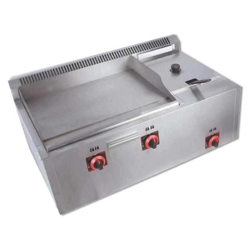 STAINLESS STEEL GAS GRIDDLE FRYER GRIDDLE DEEP FRYER COMBO STOVE
